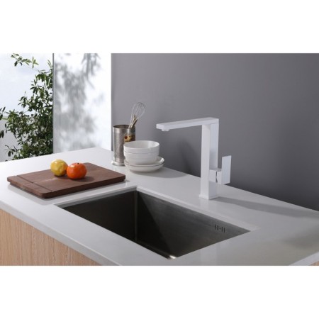 ABBER DAHEIM AF8214W kitchen mixer, single -leaf, pour 210 mm, brass, white-1