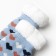 Women's socks with fur "hearts", blue color, size 36-40