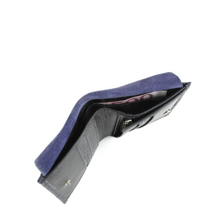 Wallet, button, 4 pockets, 1 section for trifles, n/k blue cl/blue fleet-4