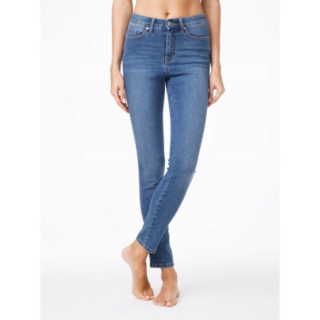Women's jeans modeling with high planting Contte Elegant, size XS, blue color
