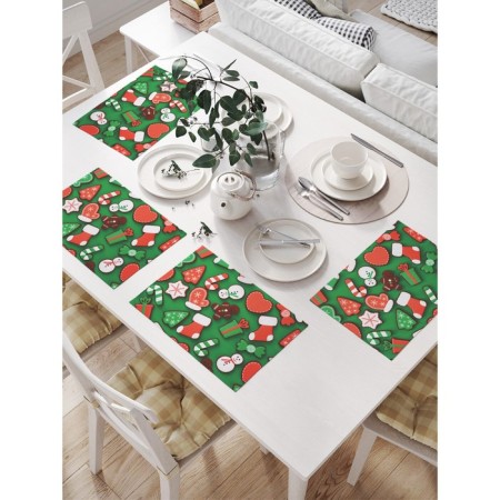 A set of napkins for setting the table "Gingerbreads", rectangular, size 32x46 cm, 4 pcs