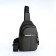 Male sling bag from textiles, headphones, green color