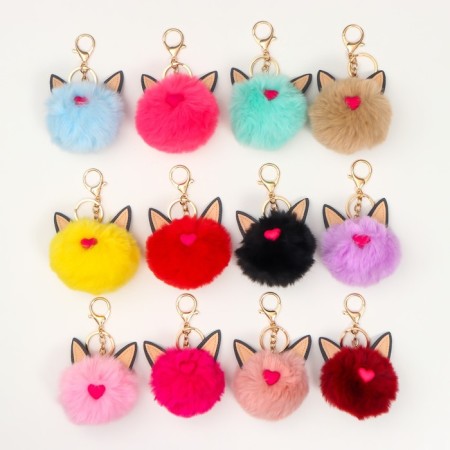 Fluffy on the ring "Bunny" mix d = 7 cm-3