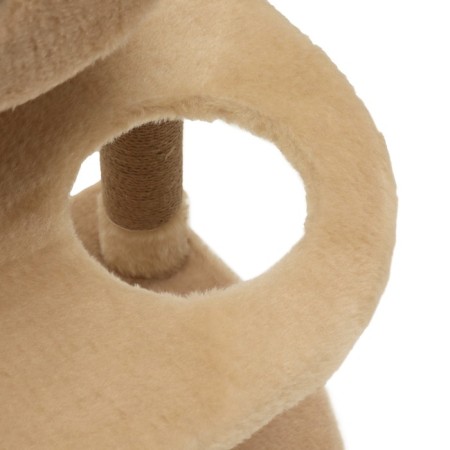 Complex for cats with a claw, corner, 55 x 55 x 130.5 cm, fur, jute, beige-6