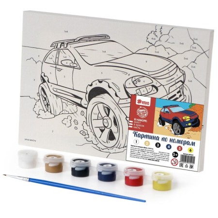 Picture on numbers for children "Jeep", 21 x 15 cm-2