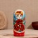 Matryoshka "Merry", blue top, bottom red, 5-doll, 19 cm