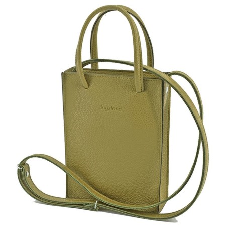 Women's bag B2781-02140, green color, genuine leather, 15x5x20 cm