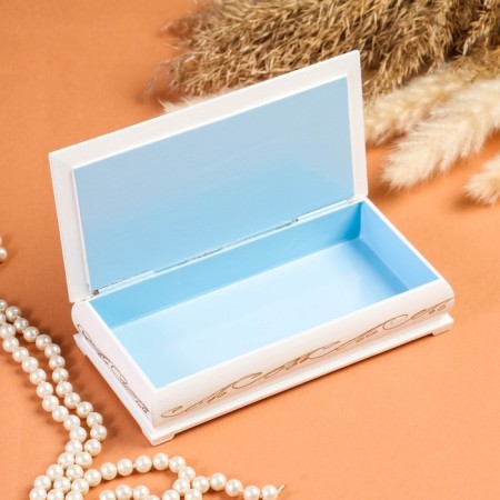 Casket - a bill "Piono", white, 8.5 × 17 cm, lacquer miniature-1