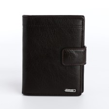 Male purse on magnet 3 in 1, department for auto documents, passports, brown color