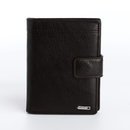 Male purse on magnet 3 in 1, department for auto documents, passports, brown color
