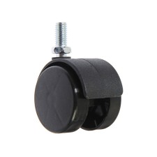 Furniture wheel, d = 40 mm, pin, black