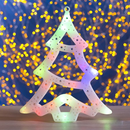 LED figure "Christmas tree" 25 × 32 cm, plastic, 220 V, glow of multi (rg/rb)