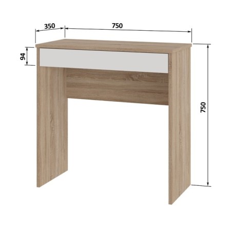 Written Nordik table with a box, 750x350x750, sonoma oak/white-1