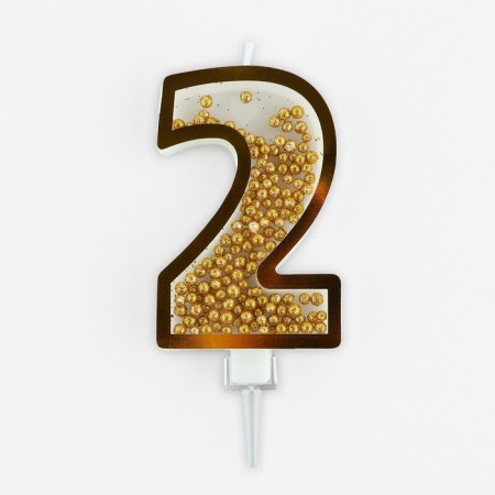 A candle for a cake, a figure with a shaker "2", 9.6 x 4.4 cm.-1