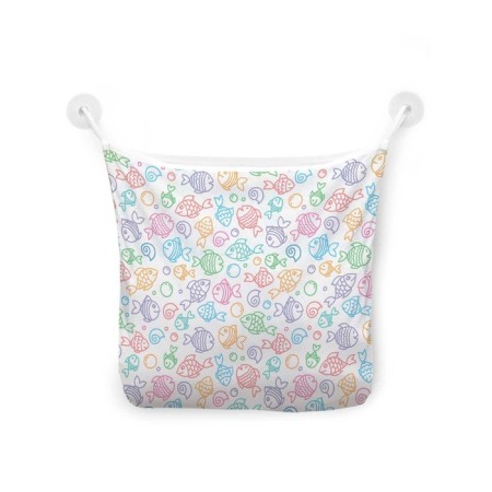 Organizer in a bathtub on the suction cups "Multi -colored fish", for storing toys and trifles, size 33x39 cm-2