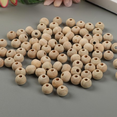 Wooden beads d = 8 mm (set of 15 g) without coating mix-1