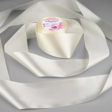 Satin tape, 75 mm × 23 ± 1 m, creamy color No. 02