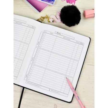 Universal Diary Grade 1-11, 48 sheets "Princess-ballerina", solid cover of artificial leather, lies, universal cheat sheet, block 80 g/m2-3