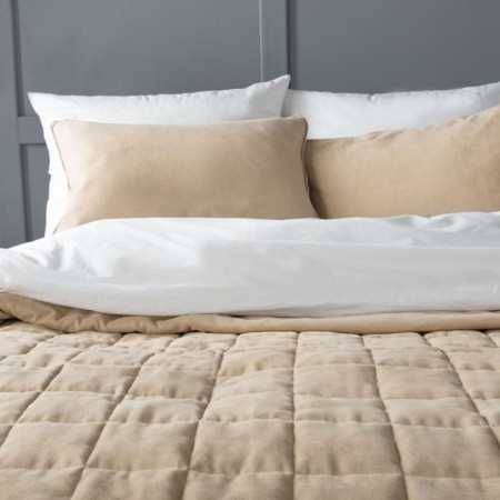 Software "Soft": a bedspread 250 x 270 cm, pillowcase 40 x 60 cm - 2 pcs, beige color-3