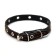 Single-layer leather collar with corrugated eyelets, 35x1.2 cm, Osh 10-28 cm, dimensionless, mix of flowers