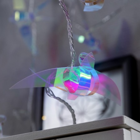 Garland “thread” 2.5 m with nozzles “birds”, IP20, transparent thread, 10 LED, white glow, 220 V-3