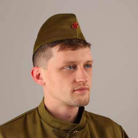 Military cap for adults, simple, set of 5 pcs.-1