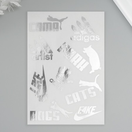 Stickers (stickers) "Logos" 10x15 cm, color silver, 5-325