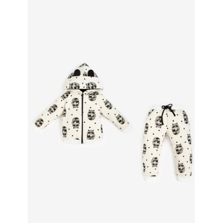 Kit: sweatshirt and pants crumb I am “raccoons”, white color, height 80-86 cm-6