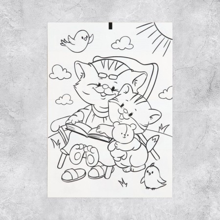 Paper stickers "kittens", with coloring on the back, 11 × 15.5 cm-4