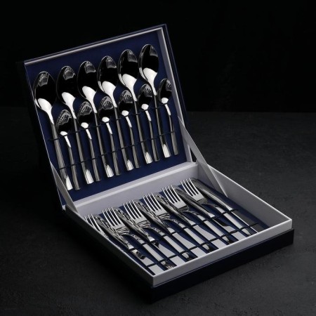 Set of dining room "Triumph", 24 items, thickness 2 mm, decorative box, silver color
