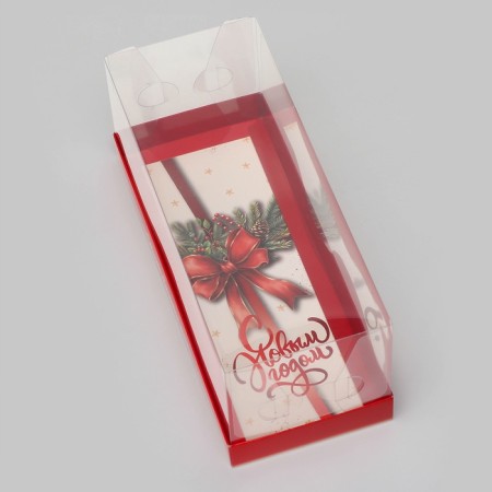 Box with a transparent lid for roll "Happy New Year", 30 x 12 x 12-2