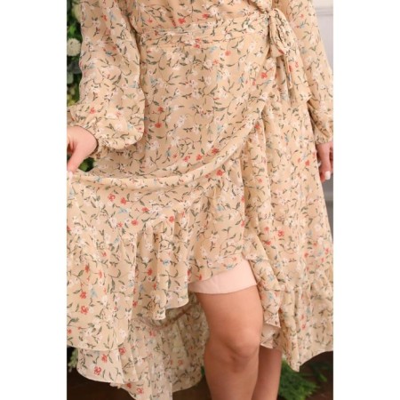 Female dress, size 52, beige color-10