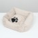 Stear with a pillow, fur, satin, perioteum, 45 x 45 x 15 cm, beige