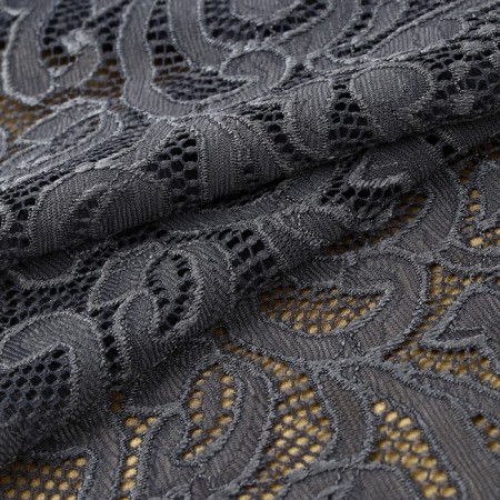 Lace elastic fabric, 175 mm × 2.7 ± 0.5 m, graphite color-1