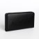Male purse with zipper, department for bills, for maps, for coins, black color
