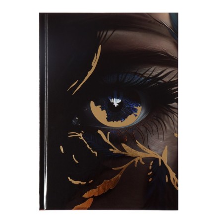 College-wiper in a solid cover of 7BC, A5, 64 sheets, deep look, block in a cage, glossy lamination, foil embossing