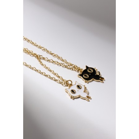 Kulons "Demetrons" cats, black and white color in gold, 45 cm-2