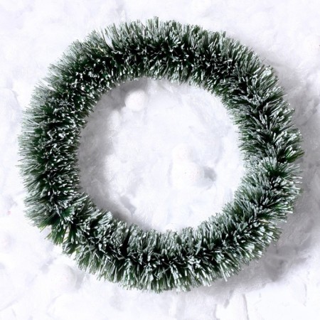 Decor "New Year's Wreath", set of 3 pcs., Size 1 pc. -6.5 cm, the color is light green-3