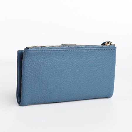 Women's wallet on the button, blue color-1
