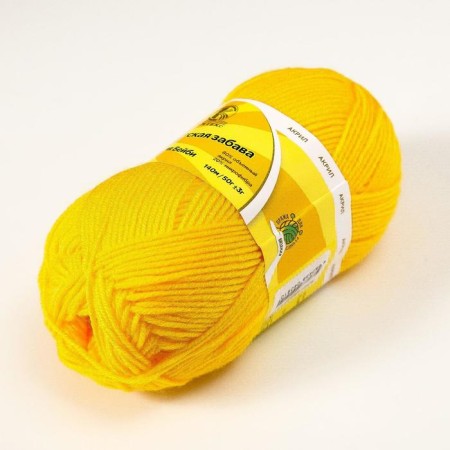 Yarn "Children's Fun" 20% microfiber, 80% acrylic 140m/50g (104 yellow)-1
