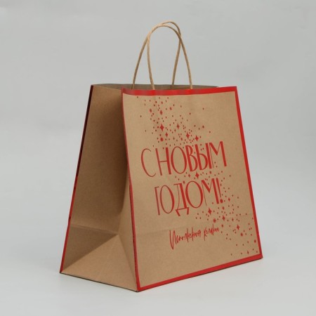 Gift Craft Package "With New Happiness", 32 x 28 x 15 cm, New Year-2