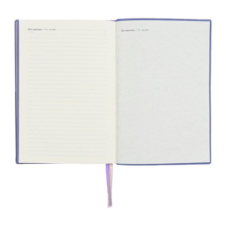 Set gift Escalada Diary A5 120 sheets, soft cover of artificial leather, foil embossing, pancake embossing, block 70 g/m2, lilac + pen + pen.-12