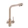 Accoona A5179-4e kitchen mixer, with output for drinking water, brass, beige color