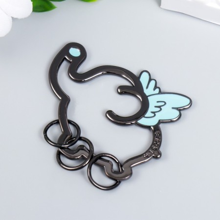 Keychain-key a metal "Elephant with wings" enamel 4.5x5.5 cm-2