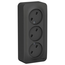 Triple SE BLANCA, 16 A, 250 V, overhead, without salary, IP20, anthracite, Blnra000316