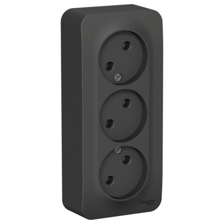 Triple SE BLANCA, 16 A, 250 V, overhead, without salary, IP20, anthracite, Blnra000316