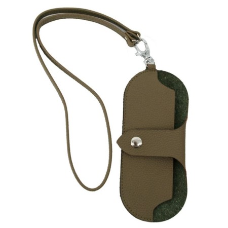 Base for glasses (V042-02550) genuine leather, green, 1x30x14 cm