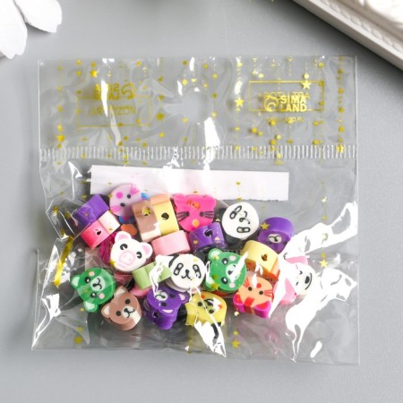 Beads for the creativity of PVC "Funny animals" set 25 pcs mix 0.5x0.9x0.9 cm-2