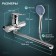 Bath mixer Zein Z3848, single -leaf, pour 30 cm, shower set, watering can 5 dir, chrome