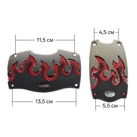 Cartage pedals, anti -excaning, set 2 pcs, red-2